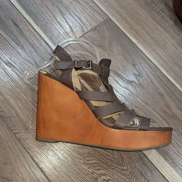 LUCKY BRAND Women's Brown Gladiator Platform Wedge Sandal. Size 10. - Picture 4 of 7